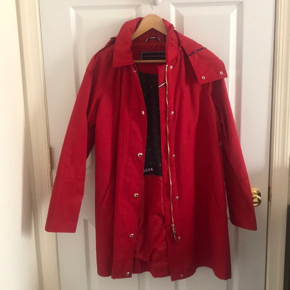 Tommy Hilfiger Jackets & Blazers - NWOT TOMMY HILFIGER RED RAINCOAT